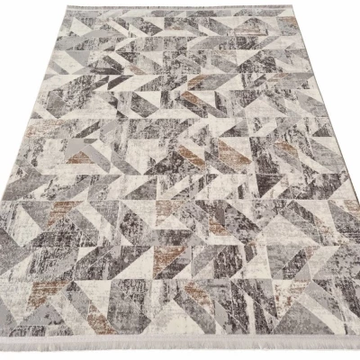 Rechteckiger Teppich 140x190 cm STEFANO - grau / gold