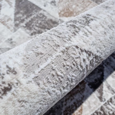 Rechteckiger Teppich 120x170 cm STEFANO - grau / gold