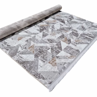 Rechteckiger Teppich 120x170 cm STEFANO - grau / gold