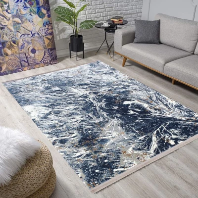 Rechteckiger Teppich 160x220 cm STEFANO - grau / blau