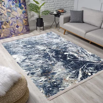 Rechteckiger Teppich 160x220 cm STEFANO - grau / blau