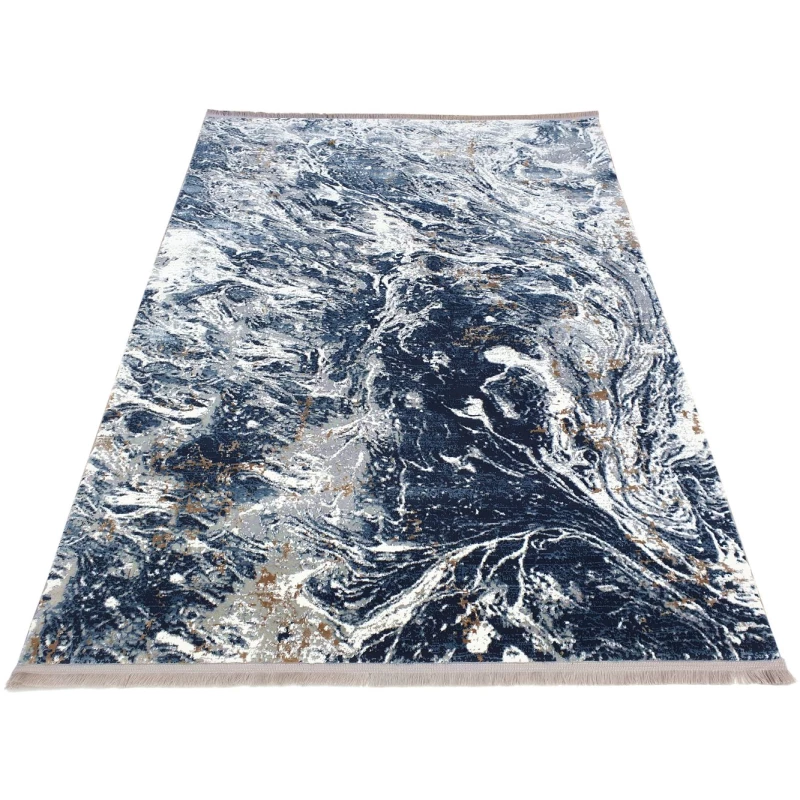 Rechteckiger Teppich 160x220 cm STEFANO - grau / blau