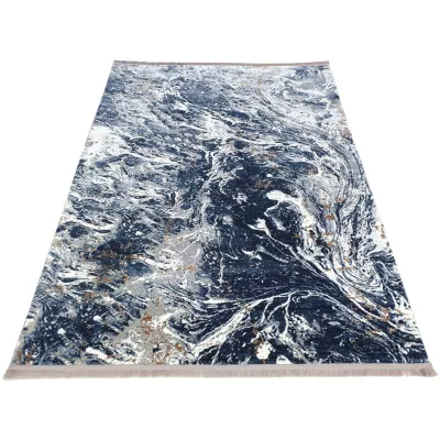 Rechteckiger Teppich 160x220 cm STEFANO - grau / blau