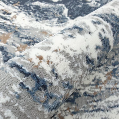 Rechteckiger Teppich 120x170 cm STEFANO - grau / blau