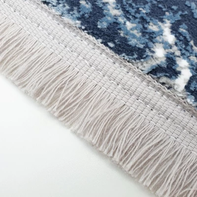 Rechteckiger Teppich 80x150 cm STEFANO - grau / blau