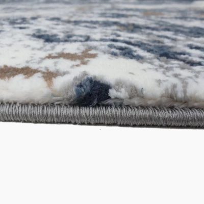 Rechteckiger Teppich 80x150 cm STEFANO - grau / blau