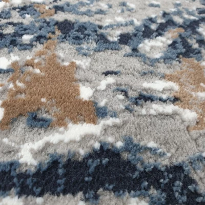 Rechteckiger Teppich 80x150 cm STEFANO - grau / blau
