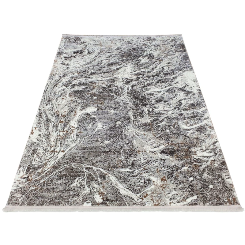 Rechteckiger Teppich 180x260 cm STEFANO - weiß / gold