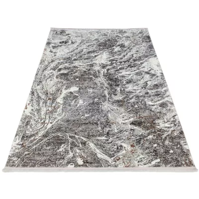 Rechteckiger Teppich 180x260 cm STEFANO - weiß / gold