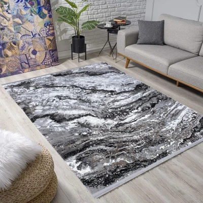 Rechteckiger Teppich 180x260 cm STEFANO - grau / schwarz