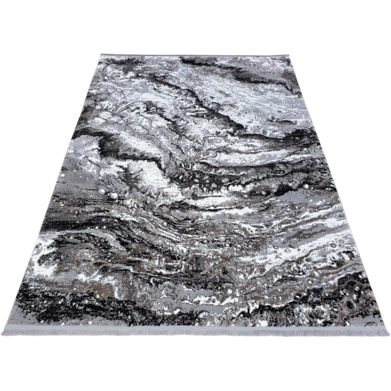 Rechteckiger Teppich 160x220 cm STEFANO - grau / schwarz