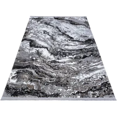 Rechteckiger Teppich 160x220 cm STEFANO - grau / schwarz