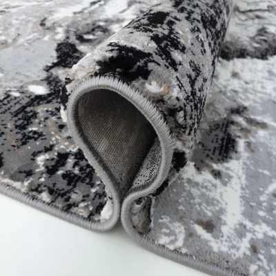 Rechteckiger Teppich 140x190 cm STEFANO - grau / schwarz
