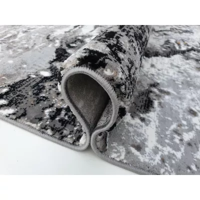 Rechteckiger Teppich 140x190 cm STEFANO - grau / schwarz