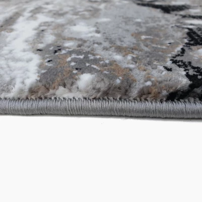 Rechteckiger Teppich 120x170 cm STEFANO - grau / schwarz