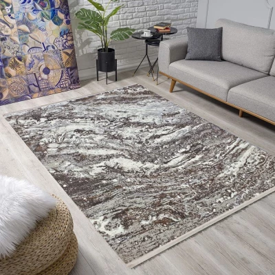 Rechteckiger Teppich 140x190 cm STEFANO - beige / gold