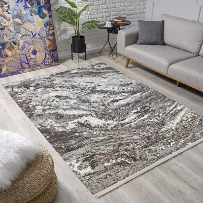 Rechteckiger Teppich 140x190 cm STEFANO - beige / gold