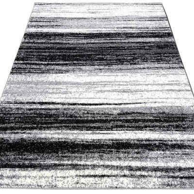 Stück Teppich 140x190 cm RAMIRO - grau / weiß