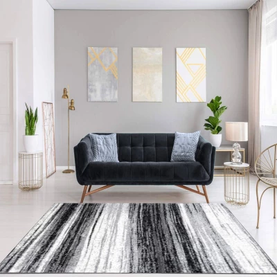 Stück Teppich 140x190 cm RAMIRO - grau / weiß