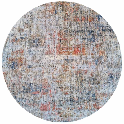 Runder Teppich 120 cm FRANCO - blau / grau