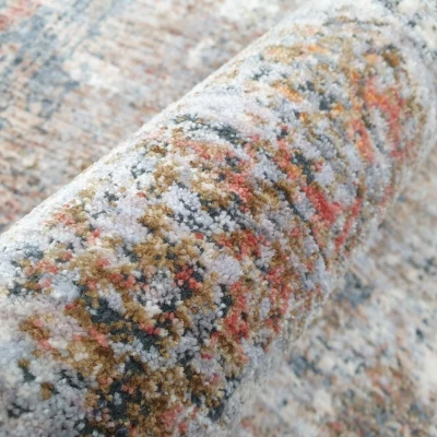 Runder Teppich 120 cm FRANCO - blau / grau