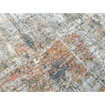 Runder Teppich 100 cm FRANCO - blau / grau