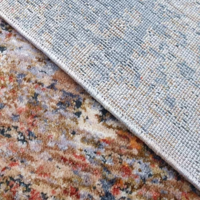 Runder Teppich 100 cm FRANCO - blau / grau