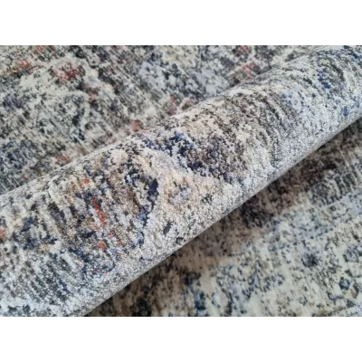 Runder Teppich 100 cm FRANCO - beige / blau
