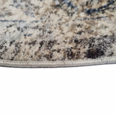 Runder Teppich 100 cm FRANCO - beige / blau
