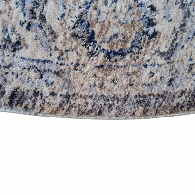 Runder Teppich 100 cm FRANCO - beige / blau