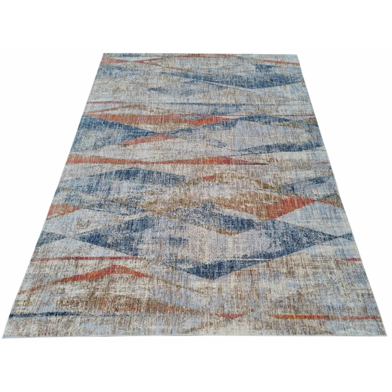 Stück Teppich 200x290 cm FRANCO - blau / mehrfarbig