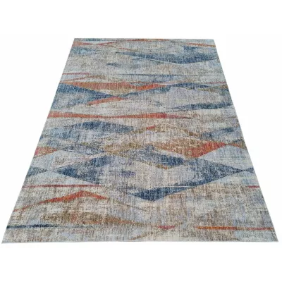 Stück Teppich 200x290 cm FRANCO - blau / mehrfarbig