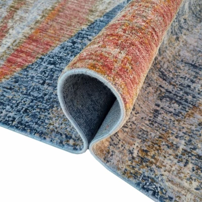 Stück Teppich 160x220 cm FRANCO - blau / mehrfarbig