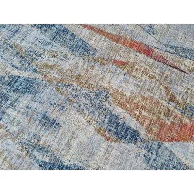 Stück Teppich 140x190 cm FRANCO - blau / mehrfarbig