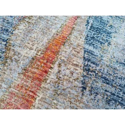 Stück Teppich 140x190 cm FRANCO - blau / mehrfarbig