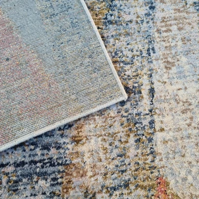 Stück Teppich 140x190 cm FRANCO - blau / mehrfarbig