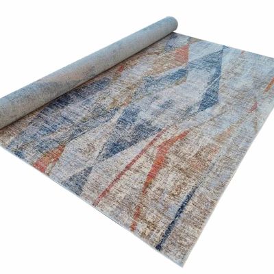 Stück Teppich 140x190 cm FRANCO - blau / mehrfarbig