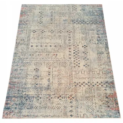 Gemusterter Stückteppich 200x290 cm FRANCO - blau / beige