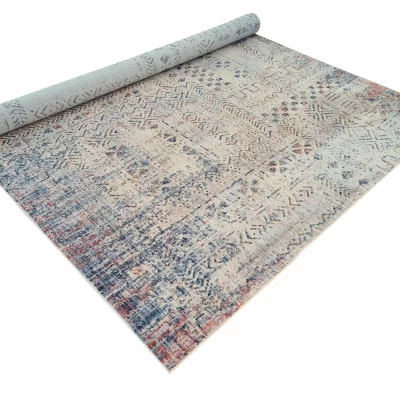Gemusterter Stückteppich 160x220 cm FRANCO - blau / beige
