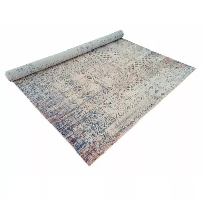 Gemusterter Stückteppich 160x220 cm FRANCO - blau / beige
