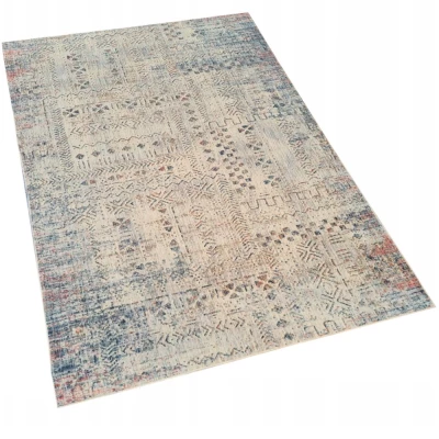 Gemusterter Stückteppich 140x190 cm FRANCO - blau / beige