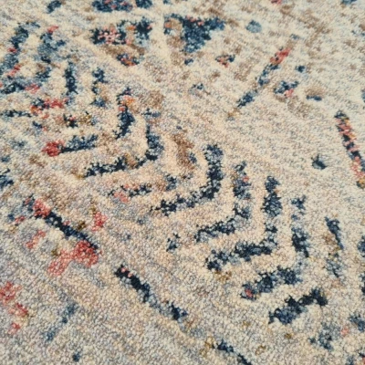 Gemusterter Stückteppich 140x190 cm FRANCO - blau / beige