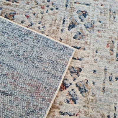 Gemusterter Stückteppich 140x190 cm FRANCO - blau / beige