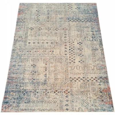 Gemusterter Stückteppich 120x170 cm FRANCO - blau / beige