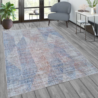Stück Teppich 200x290 cm FRANCO - mehrfarbig / blau