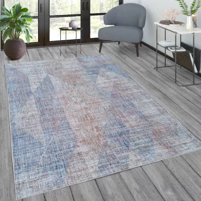 Stück Teppich 200x290 cm FRANCO - mehrfarbig / blau