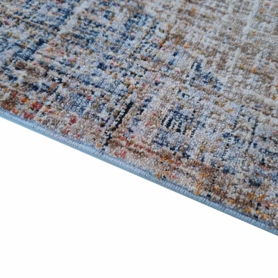 Stück Teppich 140x190 cm FRANCO - mehrfarbig / blau
