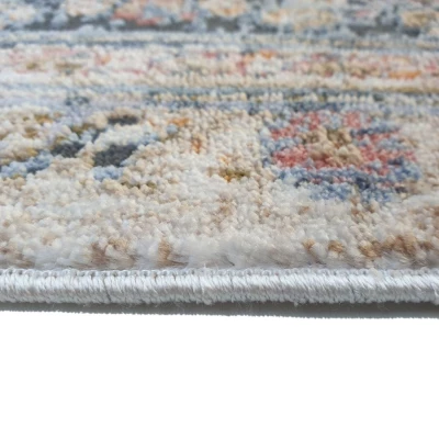 Ovaler Teppich 200x290 cm FRANCO - beige / blau