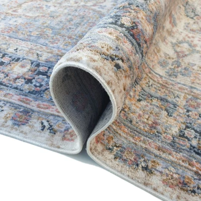 Stück Teppich 160x220 cm FRANCO mit Ornamenten - beige / blau