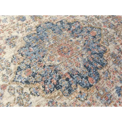 Stück Teppich 160x220 cm FRANCO mit Ornamenten - beige / blau